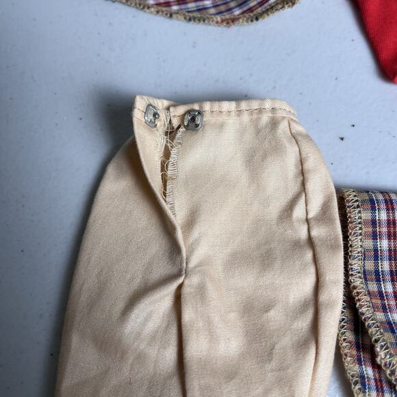 Vintage Barbie Clone Western Outfit Clothes Lot Red Top Pants Scarf Horse Pad - Picture 12 of 14